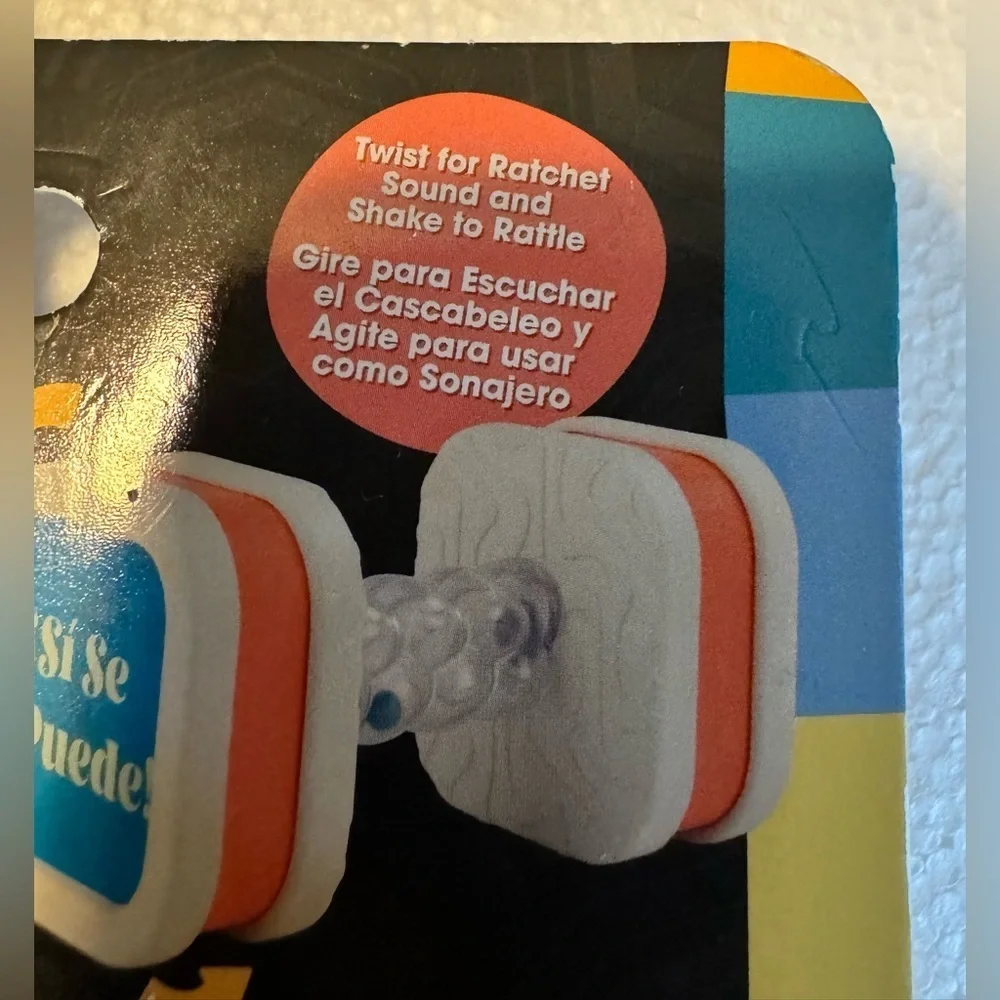 Twist & Shake Dumbbell Toy - Orange and White